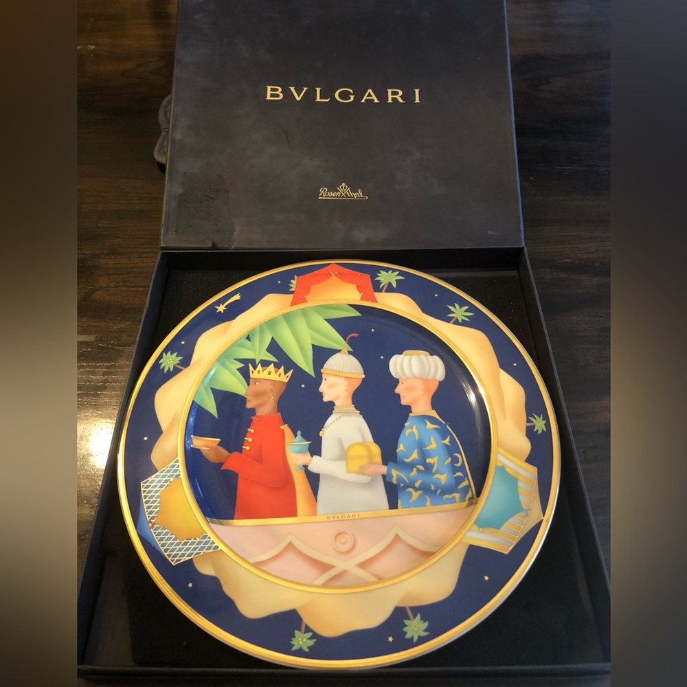 ROSENTHAL BVLGARI BULGARI RE MAGI NATALE 1999 3 WISEMEN LARGE CHRISTMAS PLATE